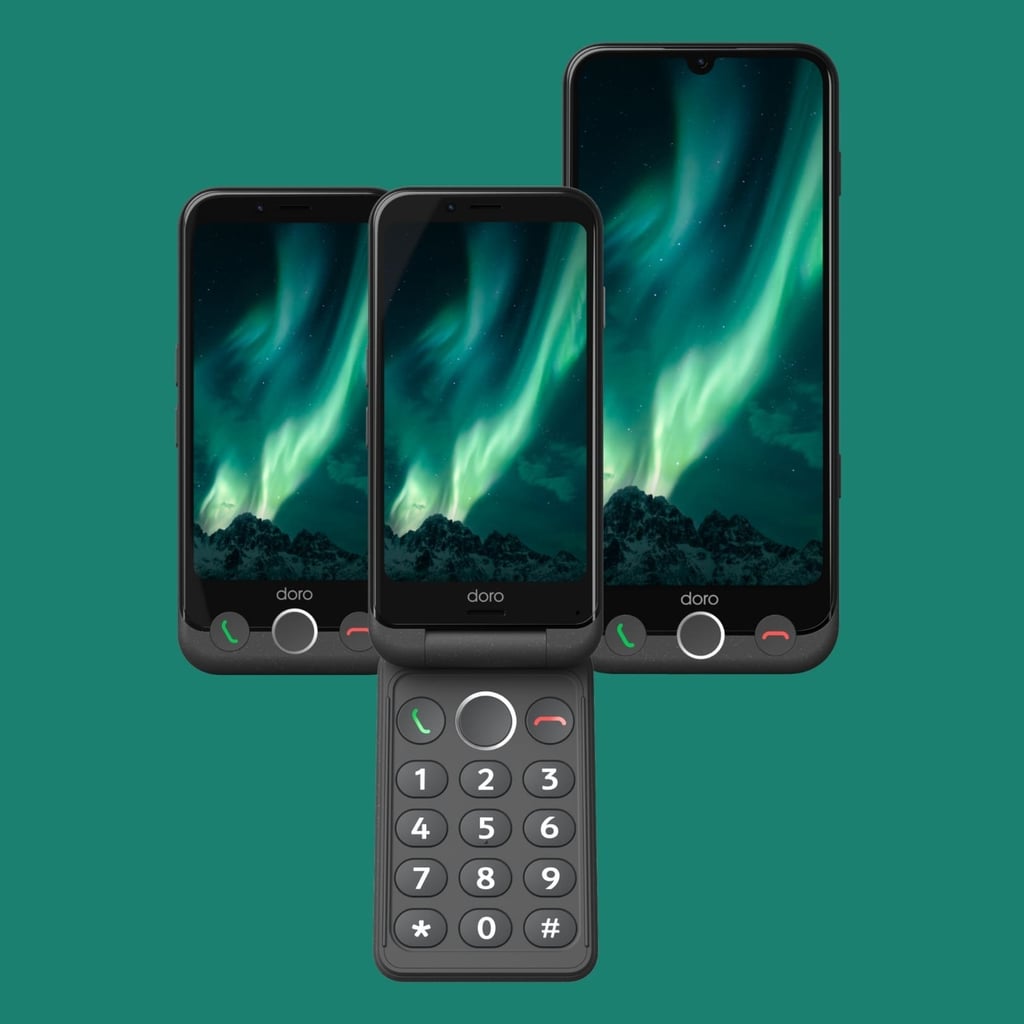 Doros tre Aurora-telefoner side om side