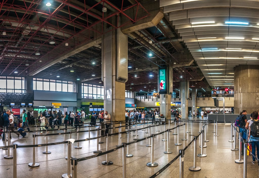 Guarulhos internasjonale lufthavn i São Paulo sett fra luften