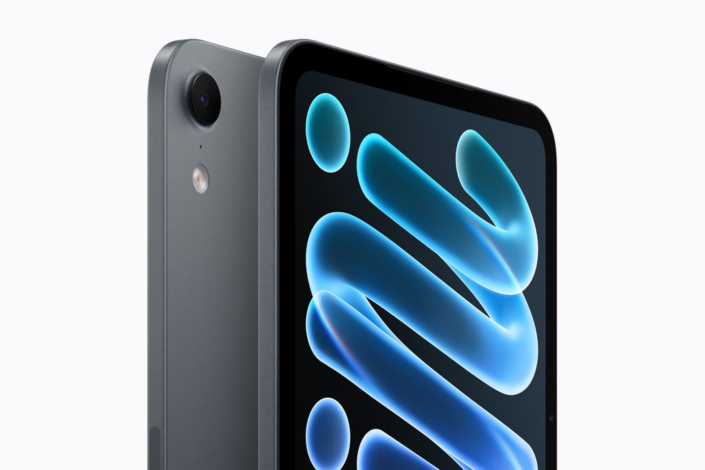 iPad mini i farven Midnight sett bakfra