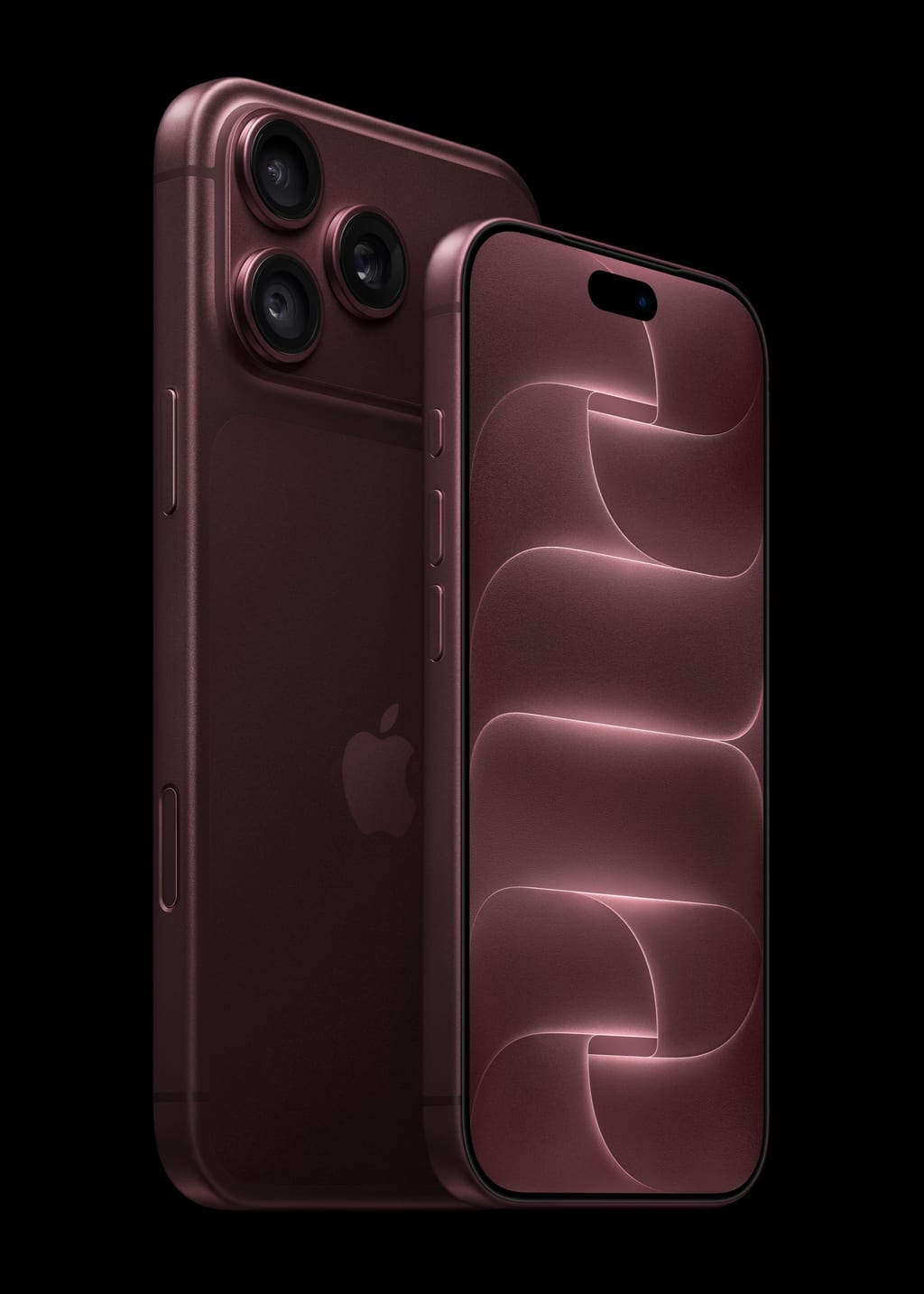 iPhone 18 Pro og iPhone 18 Pro Max stående ved siden av hverandre, forside og bakside