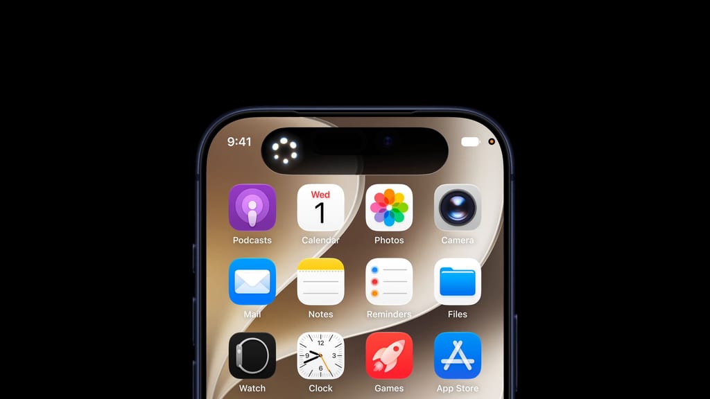 iPhone med iOS 27: Siri AI lyser i Dynamic Island over hjemskjermen