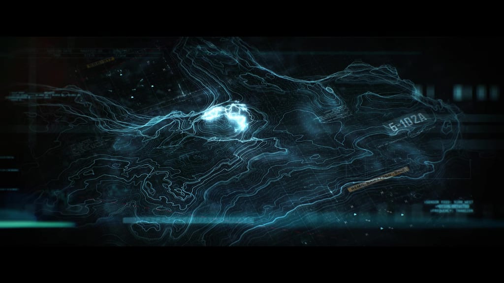 StarCraft-logoen i lysende blått mot svart bakgrunn