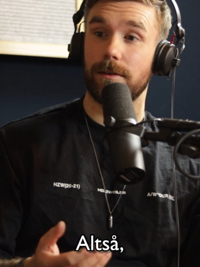 Ole og Kristian Aalen Berg i podkaststudio under episode 24 av Teknokratiet
